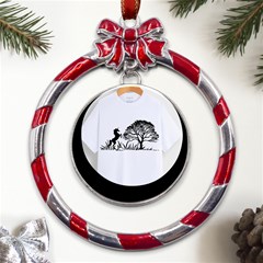 20240506 111024 0000 Metal Red Ribbon Round Ornament by Safin