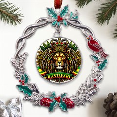 0158d2e6-8132-480a-a773-f54dcc35af40 Metal X mas Wreath Holly Leaf Ornament by RiverRootsReggae