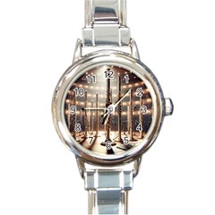 Standing Flutes Round Italian Charm Watch by RiverRootsReggae