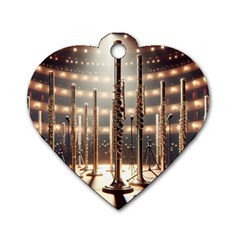 Standing Flutes Dog Tag Heart (one Side) by RiverRootsReggae