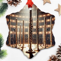 Standing Flutes Ornament (snowflake)