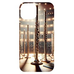 Standing Flutes Iphone 14 Black Uv Print Case by RiverRootsReggae