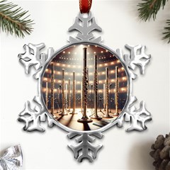 Standing Flutes Metal Small Snowflake Ornament by RiverRootsReggae