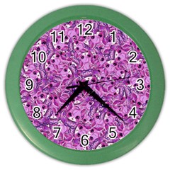 Kawaii Cyborg Cats Motif Random Pattern Color Wall Clock by dflcprintsclothing