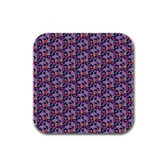 Trippy Cool Pattern Rubber Square Coaster (4 Pack) by designsbymallika