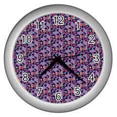 Trippy Cool Pattern Wall Clock (silver) by designsbymallika