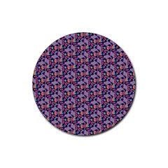 Trippy Cool Pattern Rubber Coaster (round) by designsbymallika