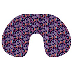 Trippy Cool Pattern Travel Neck Pillow by designsbymallika