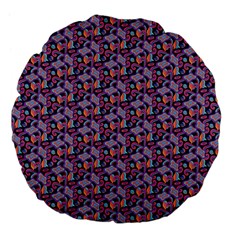 Trippy Cool Pattern Large 18  Premium Flano Round Cushions by designsbymallika