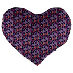 Trippy Cool Pattern Large 19  Premium Flano Heart Shape Cushions Front