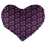 Trippy Cool Pattern Large 19  Premium Flano Heart Shape Cushions Back