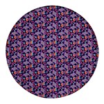 Trippy Cool Pattern Round Glass Fridge Magnet (4 pack) Front