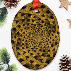 Spiral Symmetry Geometric Pattern Black Backgrond Ornament (oval) by dflcprintsclothing