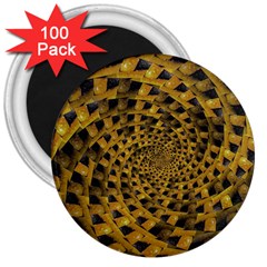 Spiral Symmetry Geometric Pattern Black Backgrond 3  Magnets (100 Pack) by dflcprintsclothing