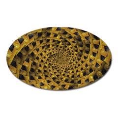 Spiral Symmetry Geometric Pattern Black Backgrond Oval Magnet by dflcprintsclothing