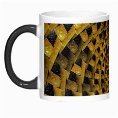 Spiral Symmetry Geometric Pattern Black Backgrond Morph Mug by dflcprintsclothing