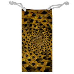 Spiral Symmetry Geometric Pattern Black Backgrond Jewelry Bag by dflcprintsclothing