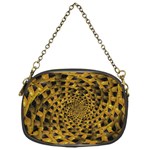 Spiral Symmetry Geometric Pattern Black Backgrond Chain Purse (One Side) Front