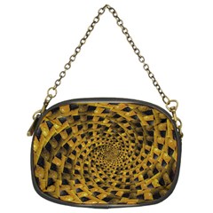 Spiral Symmetry Geometric Pattern Black Backgrond Chain Purse (two Sides)