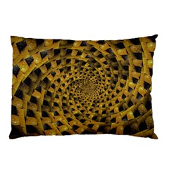 Spiral Symmetry Geometric Pattern Black Backgrond Pillow Case by dflcprintsclothing