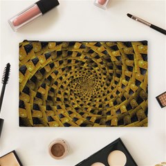 Spiral Symmetry Geometric Pattern Black Backgrond Cosmetic Bag (large)