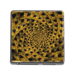 Spiral Symmetry Geometric Pattern Black Backgrond Memory Card Reader (square 5 Slot) by dflcprintsclothing