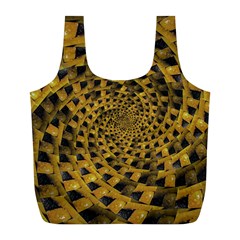 Spiral Symmetry Geometric Pattern Black Backgrond Full Print Recycle Bag (l) by dflcprintsclothing