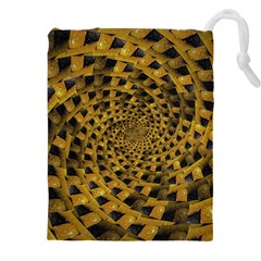 Spiral Symmetry Geometric Pattern Black Backgrond Drawstring Pouch (5xl) by dflcprintsclothing