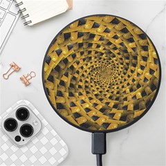 Spiral Symmetry Geometric Pattern Black Backgrond Wireless Fast Charger(black) by dflcprintsclothing