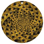 Spiral Symmetry Geometric Pattern Black Backgrond UV Print Acrylic Ornament Round Front