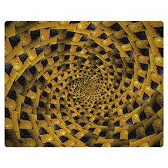 Spiral Symmetry Geometric Pattern Black Backgrond Premium Plush Fleece Blanket (medium) by dflcprintsclothing