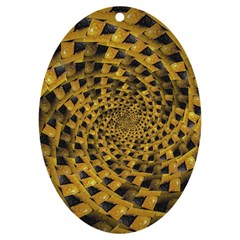 Spiral Symmetry Geometric Pattern Black Backgrond Uv Print Acrylic Ornament Oval by dflcprintsclothing