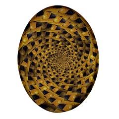 Spiral Symmetry Geometric Pattern Black Backgrond Oval Glass Fridge Magnet (4 Pack) by dflcprintsclothing