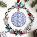 Pastel Botanic Harmony Collage Metal X mas Wreath Holly leaf Ornament Front