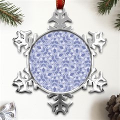 Pastel Botanic Harmony Collage Metal Small Snowflake Ornament by dflcprintsclothing