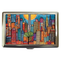 City New York Nyc Skyscraper Skyline Downtown Night Business Urban Travel Landmark Building Architec Cigarette Money Case by Posterlux