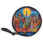 City New York Nyc Skyscraper Skyline Downtown Night Business Urban Travel Landmark Building Architec Classic 20-CD Wallets Front