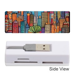 City New York Nyc Skyscraper Skyline Downtown Night Business Urban Travel Landmark Building Architec Memory Card Reader (stick) by Posterlux