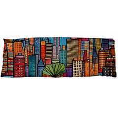 City New York Nyc Skyscraper Skyline Downtown Night Business Urban Travel Landmark Building Architec Body Pillow Case Dakimakura (two Sides) by Posterlux