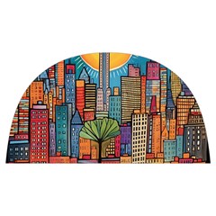 City New York Nyc Skyscraper Skyline Downtown Night Business Urban Travel Landmark Building Architec Anti Scalding Pot Cap by Posterlux