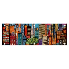 City New York Nyc Skyscraper Skyline Downtown Night Business Urban Travel Landmark Building Architec Banner And Sign 6  X 2  by Posterlux