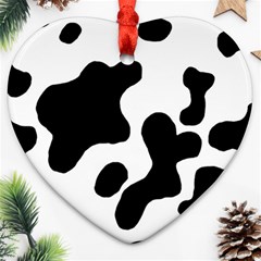 Cow Pattern Heart Ornament (two Sides) by Ket1n9