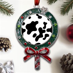 Cow Pattern Metal X mas Lollipop With Crystal Ornament by Ket1n9