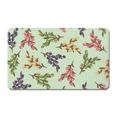 Berries Flowers Pattern Print Magnet (rectangular) by Maspions