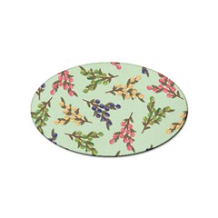 Berries Flowers Pattern Print Sticker Oval (10 Pack)