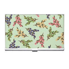 Berries Flowers Pattern Print Business Card Holder by Maspions