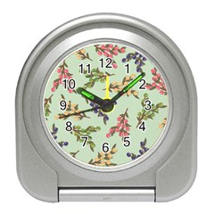 Berries Flowers Pattern Print Travel Alarm Clock