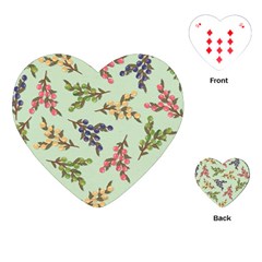 Berries Flowers Pattern Print Playing Cards Single Design (heart)