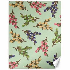 Berries Flowers Pattern Print Canvas 12  X 16 