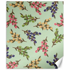 Berries Flowers Pattern Print Canvas 20  X 24  by Maspions